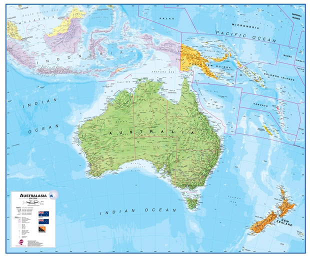 map of Australia and Australasia