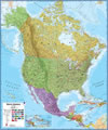 North America wall map