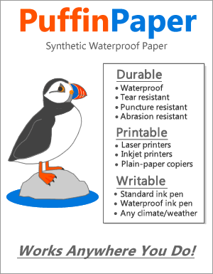 Waterproof PuffinPaper