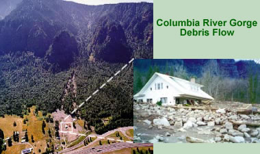 Debris flow near Dodson, Oregon