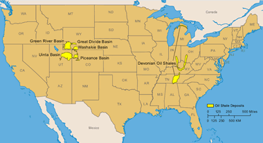 United States Oil Shale Map