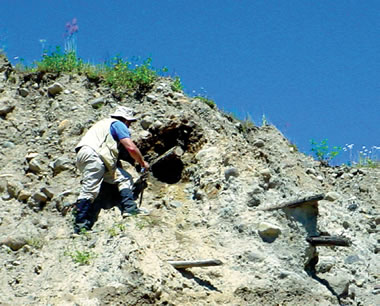 studying old lahar deposits