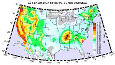 US earthquake map