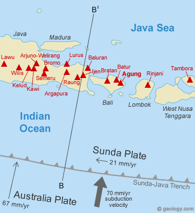 Mount Agung Plate Tectonics Map