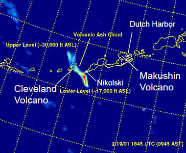 Mount Cleveland ash plume