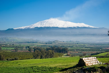 Mount Etna with snowcap