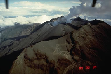 Galeras Volcano aerial view