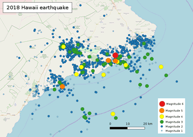 Kilauea Earthquake Epicenter Map