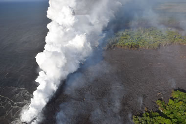 Lava Hitting the Ocean