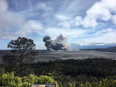 Ash Plume at Kilauea Summit