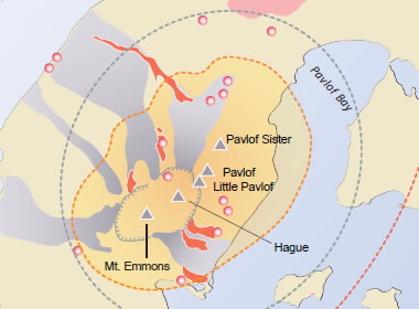 Pavlof hazard map