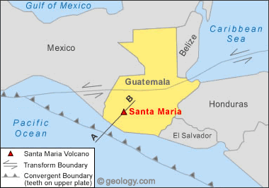 Santa Maria volcano location map