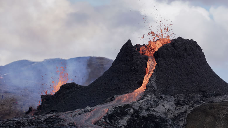 Spatter Cones: Volcanic cones built of welded basaltic lava.