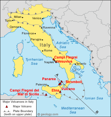 location map for Stromboli volcano