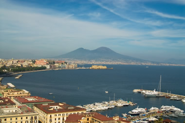 Mount Vesuvius beyond the Bay of Naples