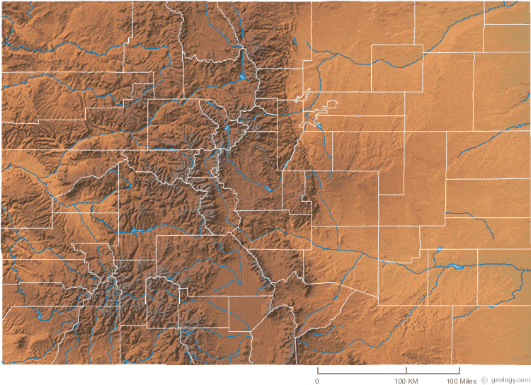 Colorado physical map
