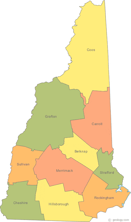New Hampshire county map