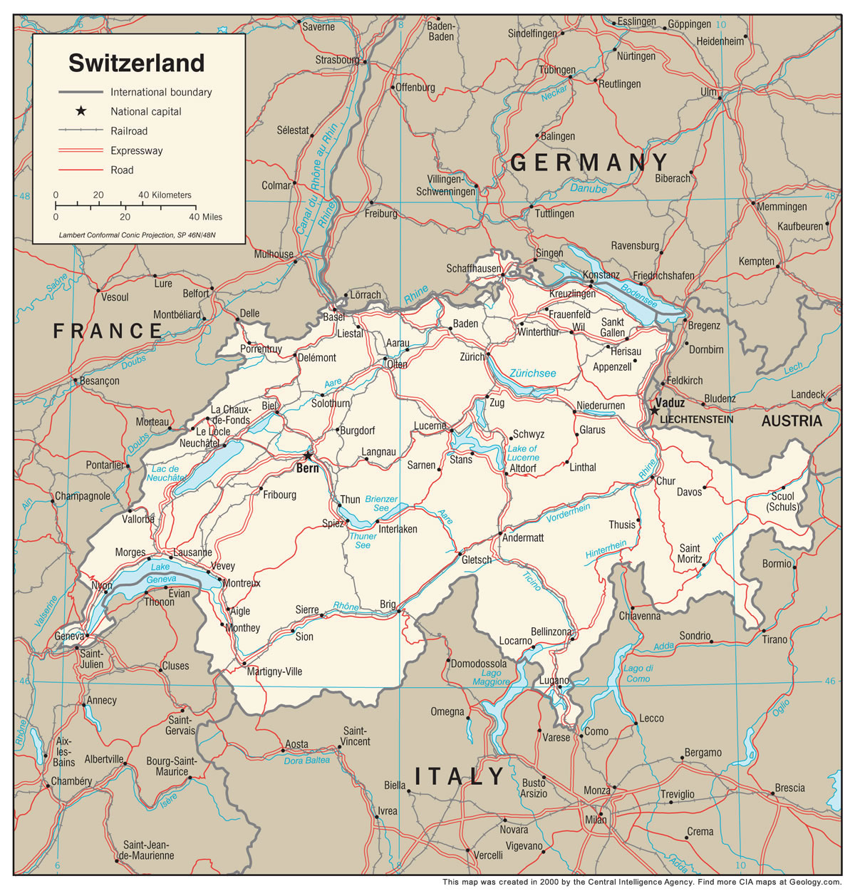 switzerland map simple