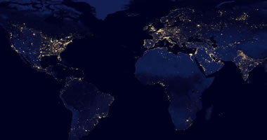 Earth from space at night