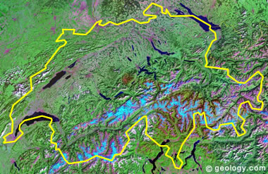 Switzerland satellite photo