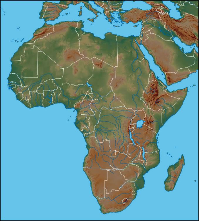 eastern africa physical map