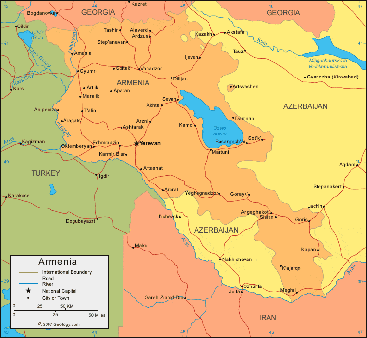 Armenia political map