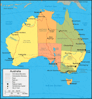 map of the Australian Continent