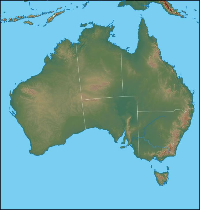 Australian Geographical Map   Australia 