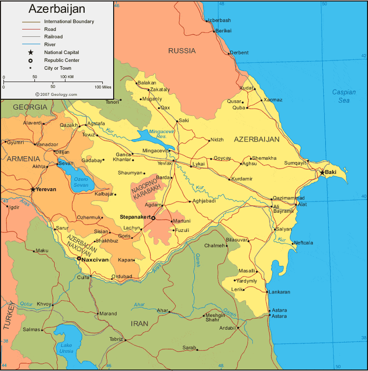 Azerbaijan Map And Satellite Image