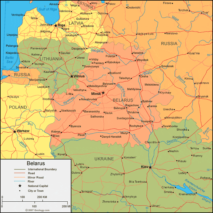 Belarus Map And Satellite Image