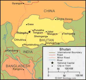 Bhoutan map