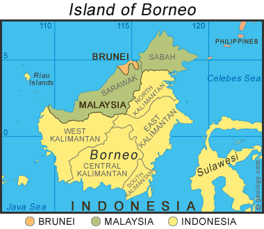 Borneo political map