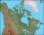 Mappa fisica del Canada