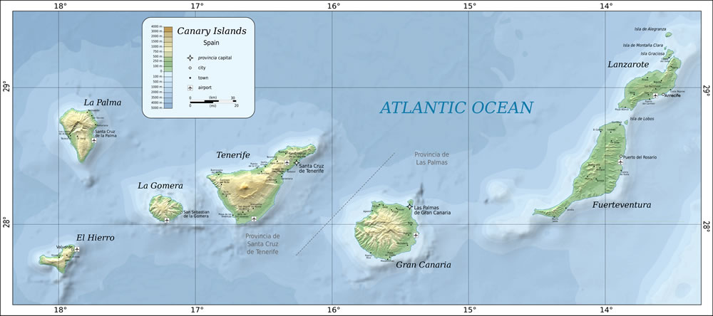 Canary Islands political map