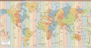 CIA Standard Time Zone Map of the World