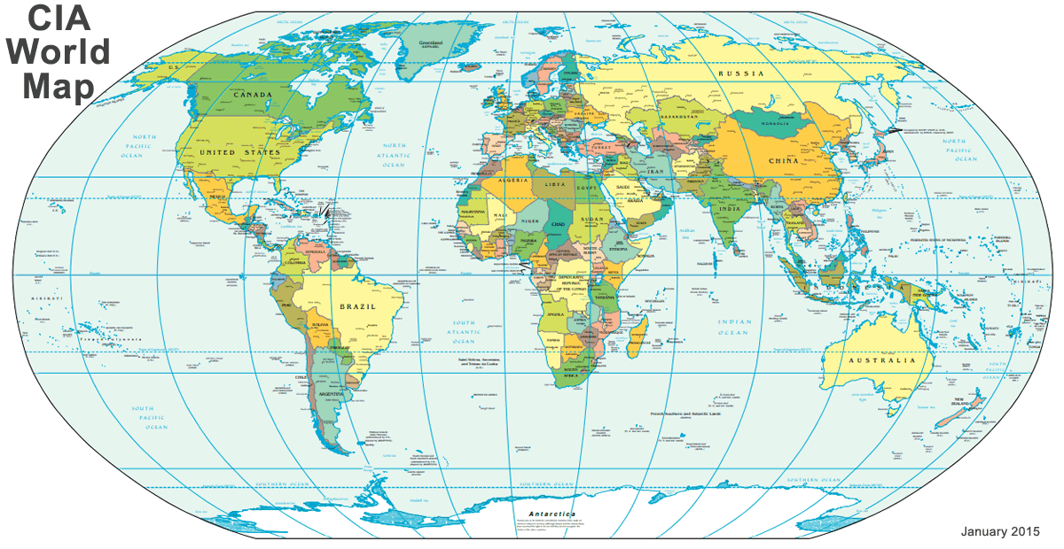 Cia World Map Made For Use By U S Government Officials