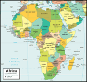 Africa Map And Satellite Image