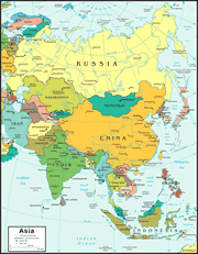 natural resources map of asia