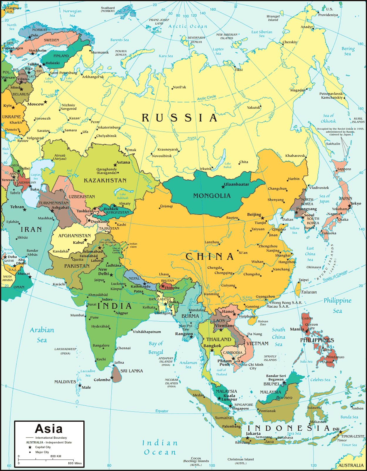 A Map Of Asia