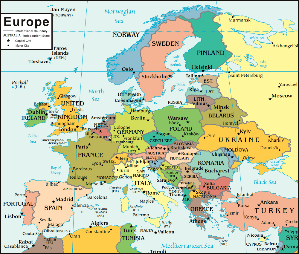 CIA Map of Europe