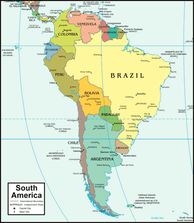 CIA map of South America
