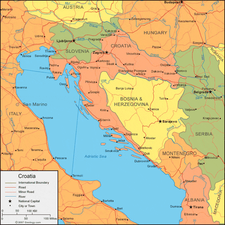Croatia Map And Satellite Image
