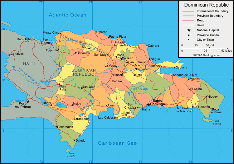 Dominican Republic political map