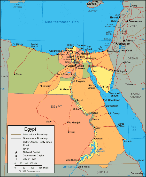 Egypt Map and Satellite Image