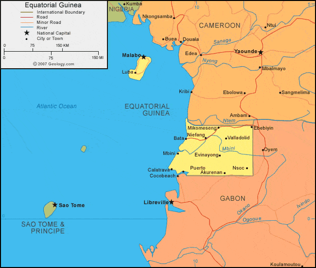 Equatorial Guinea political map