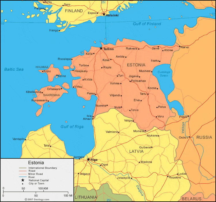 Map Of Estonia And Finland Estonia Map And Satellite Image