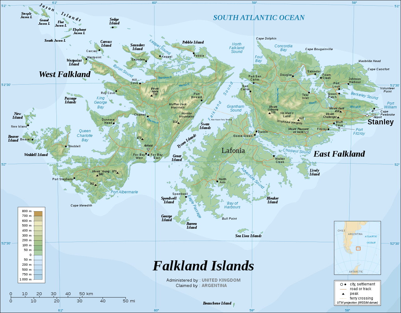 Falkland Islands political map