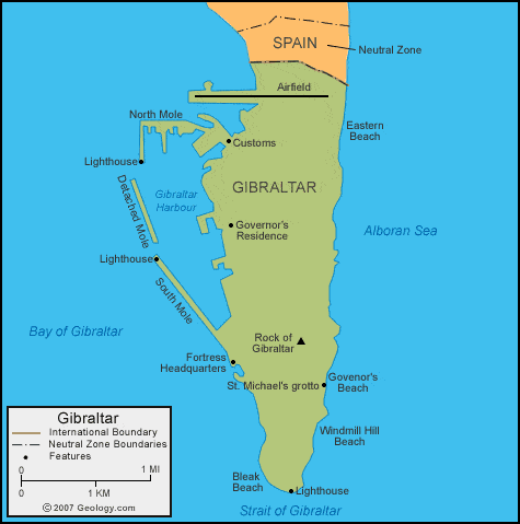 Gibraltar Map And Satellite Image   Gibraltar Map 