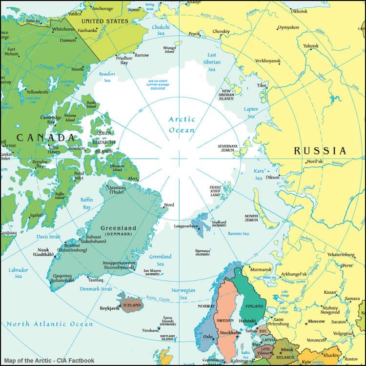 Arctic political map