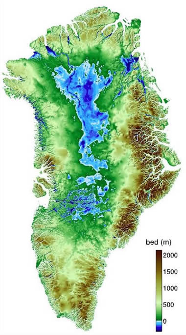 Greenland bedrock altitude